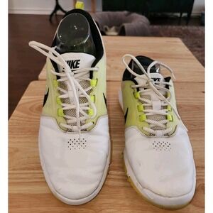 Nike Golf Shoes Men's 10 White Volt Yellow Black Spikeless Athleisure Outdoor